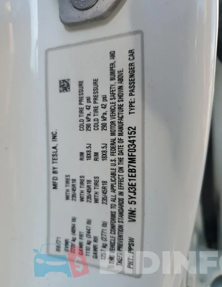 5YJ3E1EB7MF034152 Photo# 13