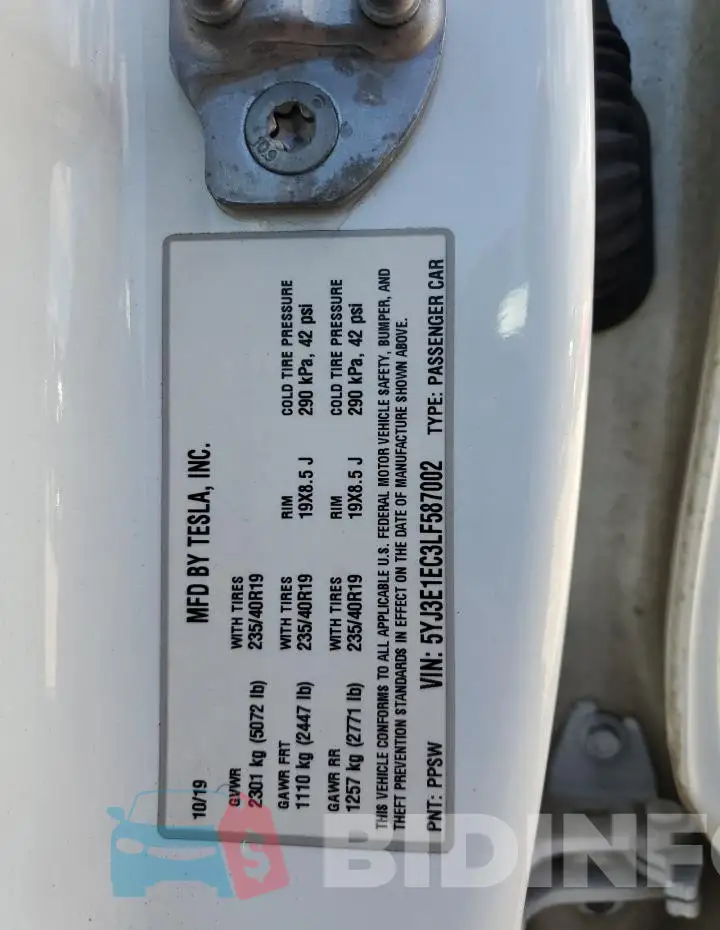 5YJ3E1EC3LF587002 Photo# 12