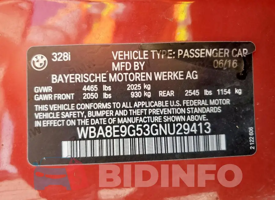 WBA8E9G53GNU29413 Photo# 12