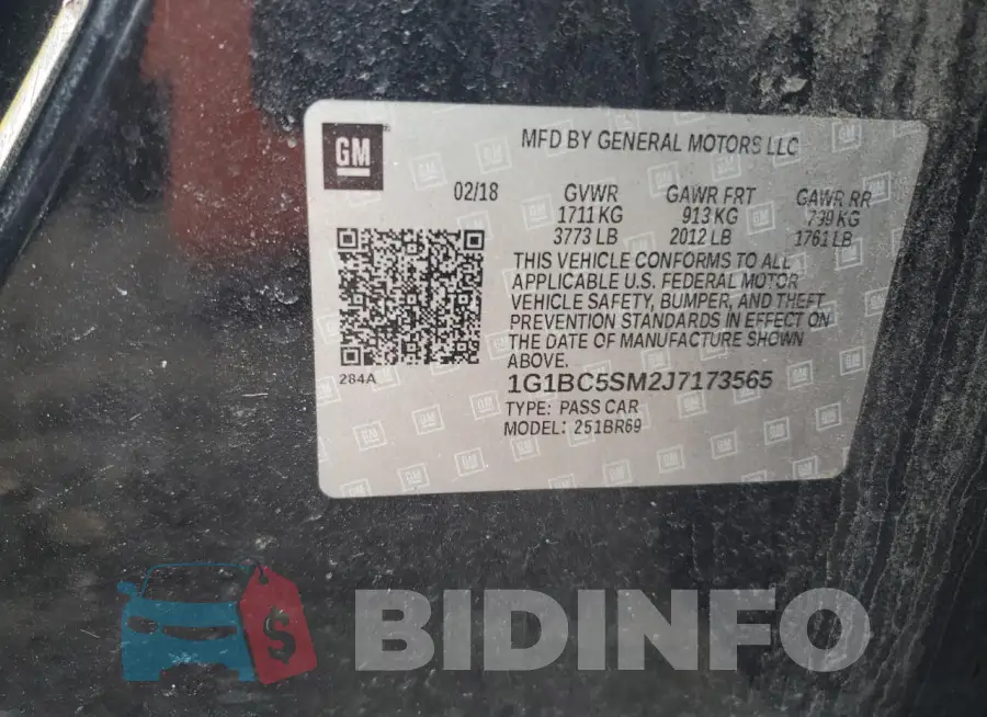 1G1BC5SM2J7173565 Photo# 12