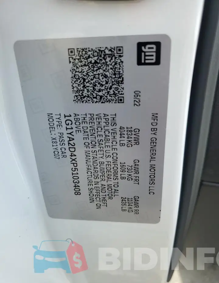 1G1YA2D4XP5103408 Photo# 13