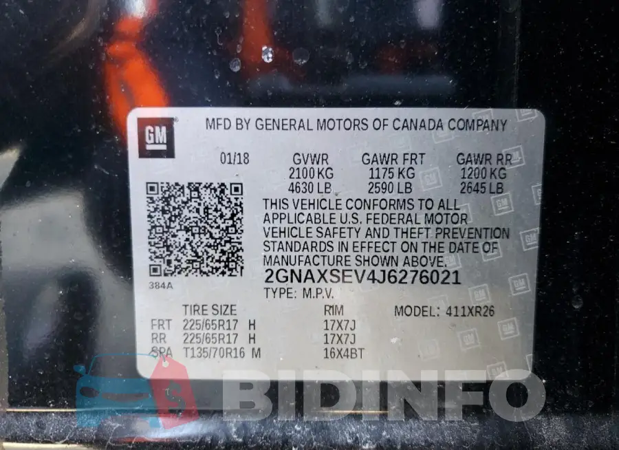 2GNAXSEV4J6276021 Photo# 13