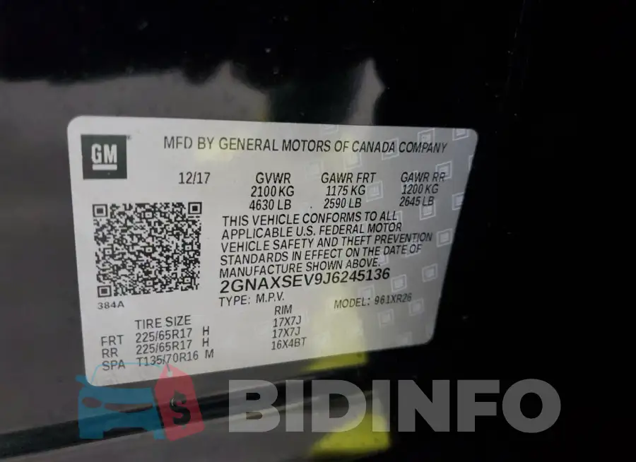 2GNAXSEV9J6245136 Photo# 13