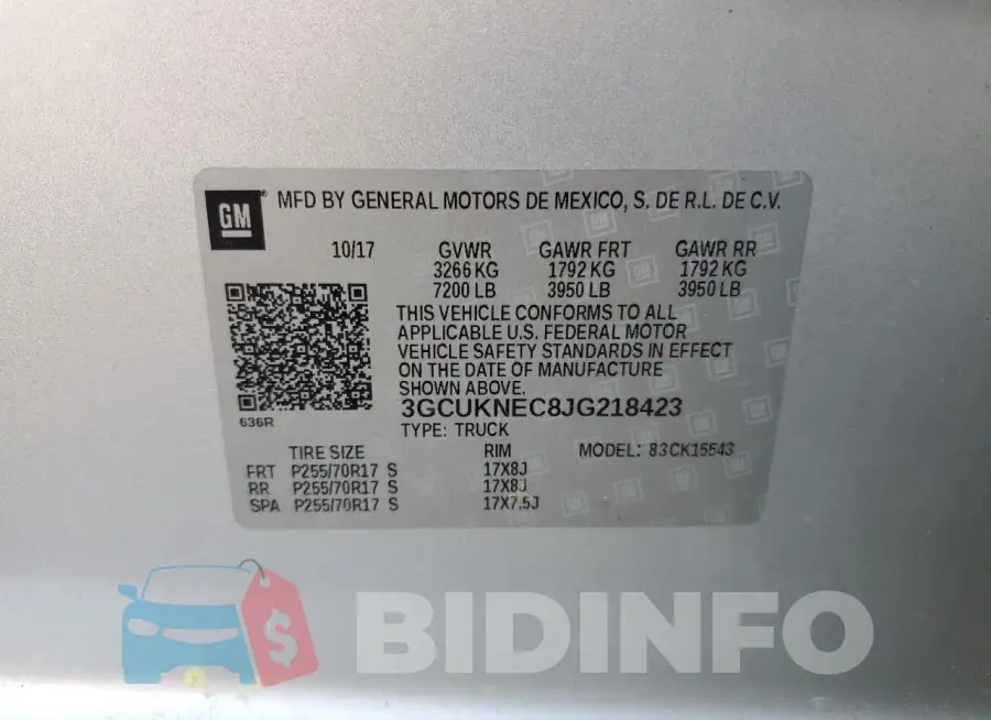 3GCUKNEC8JG218423 Photo# 12