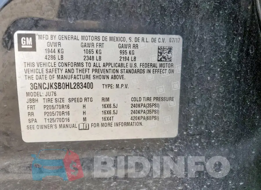 3GNCJKSB0HL283400 Photo# 14