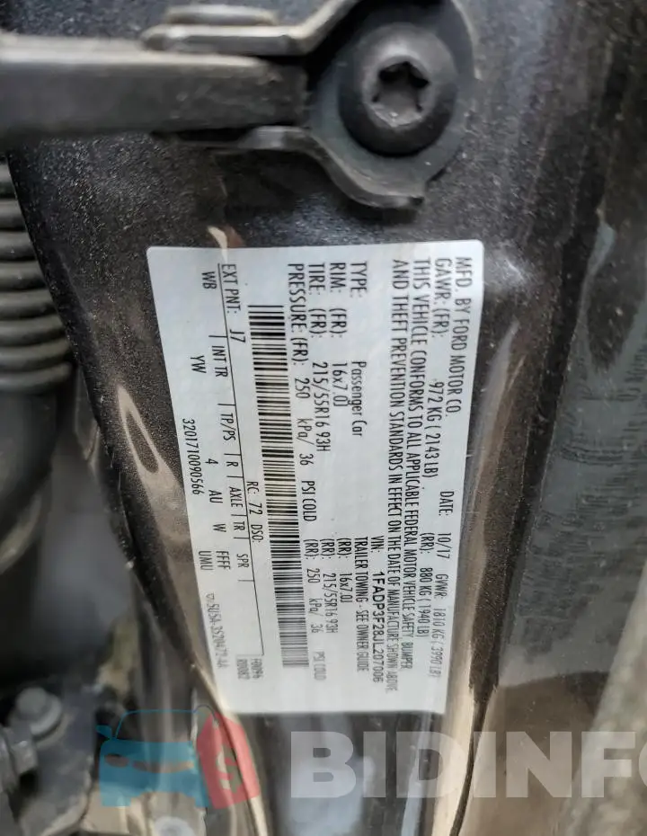 1FADP3F28JL207006 Photo# 12