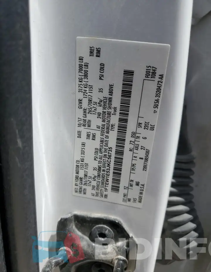 1FTEW1E53JKC56735 Photo# 12