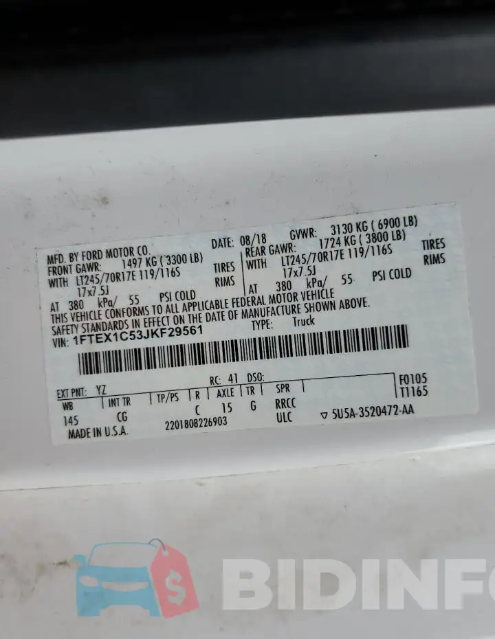 1FTEX1C53JKF29561 Photo# 12
