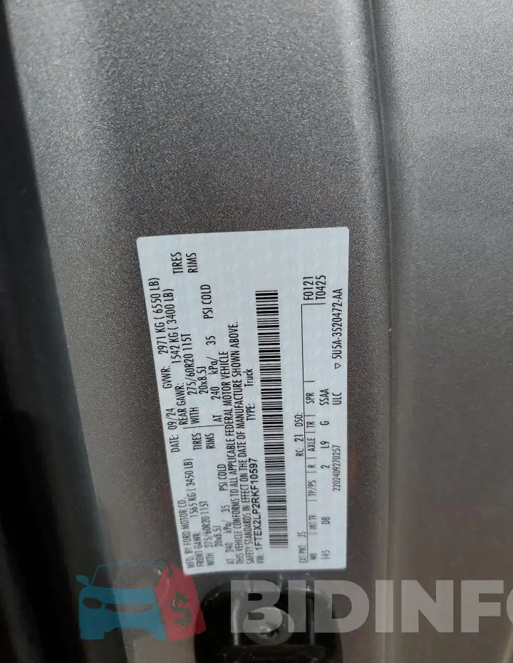 1FTEX2LP2RKF10597 Photo# 13