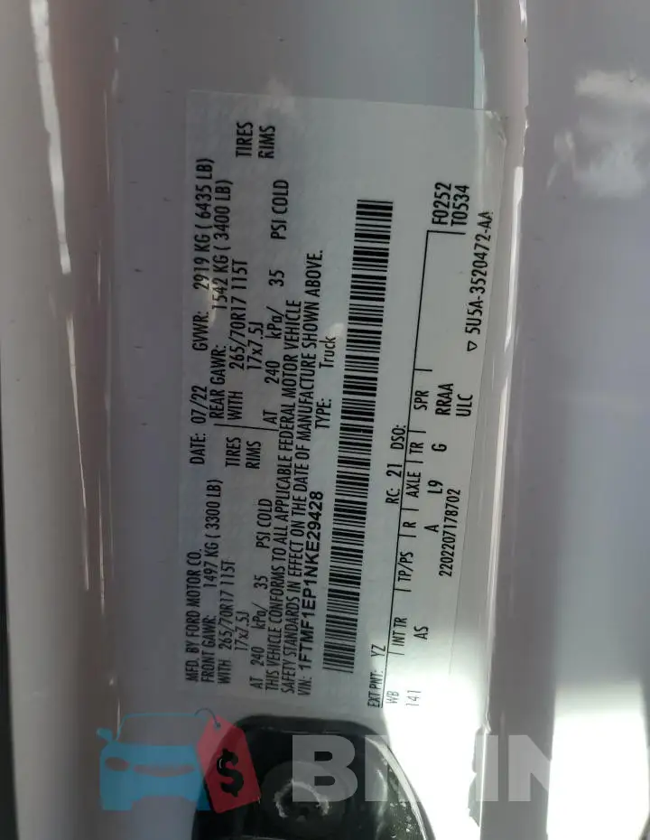 1FTMF1EP1NKE29428 Photo# 12