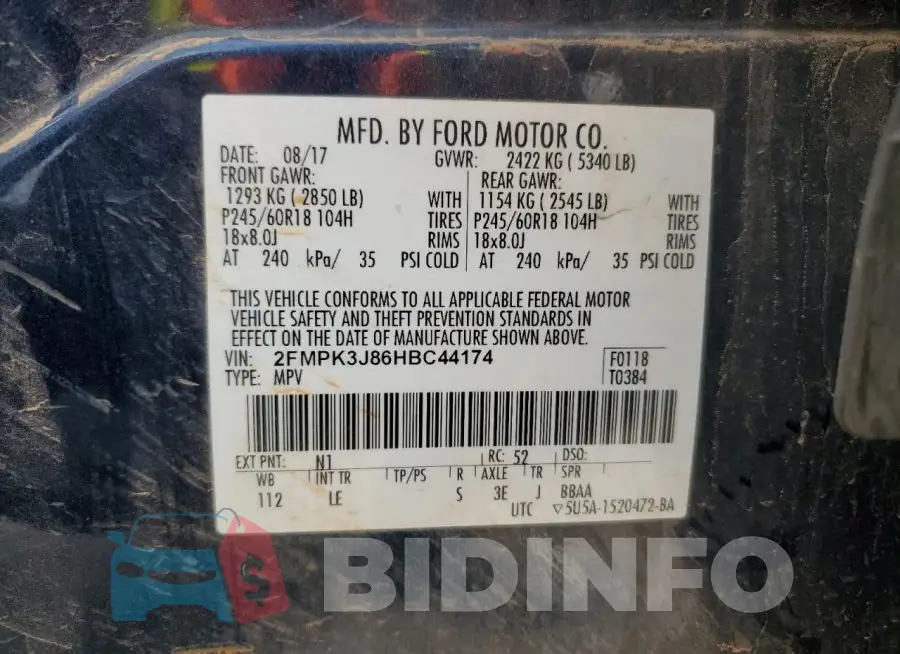 2FMPK3J86HBC44174 Photo# 14