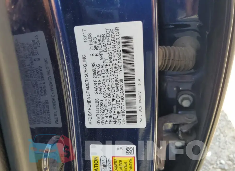 1HGCV1F9XJA062738 Photo# 12