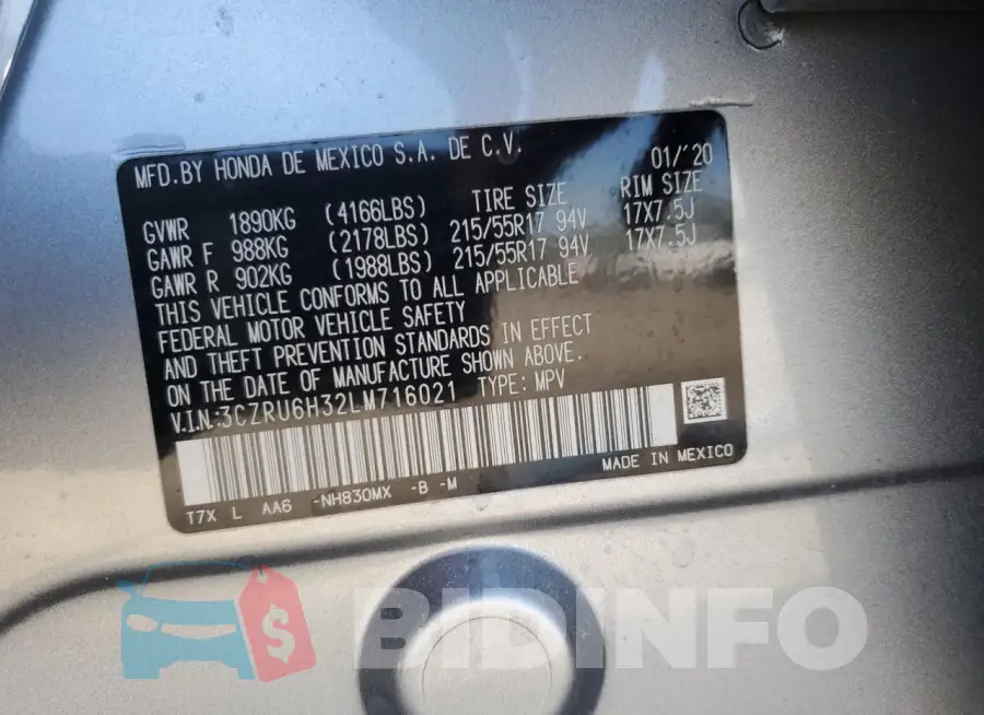 3CZRU6H32LM716021 Photo# 13