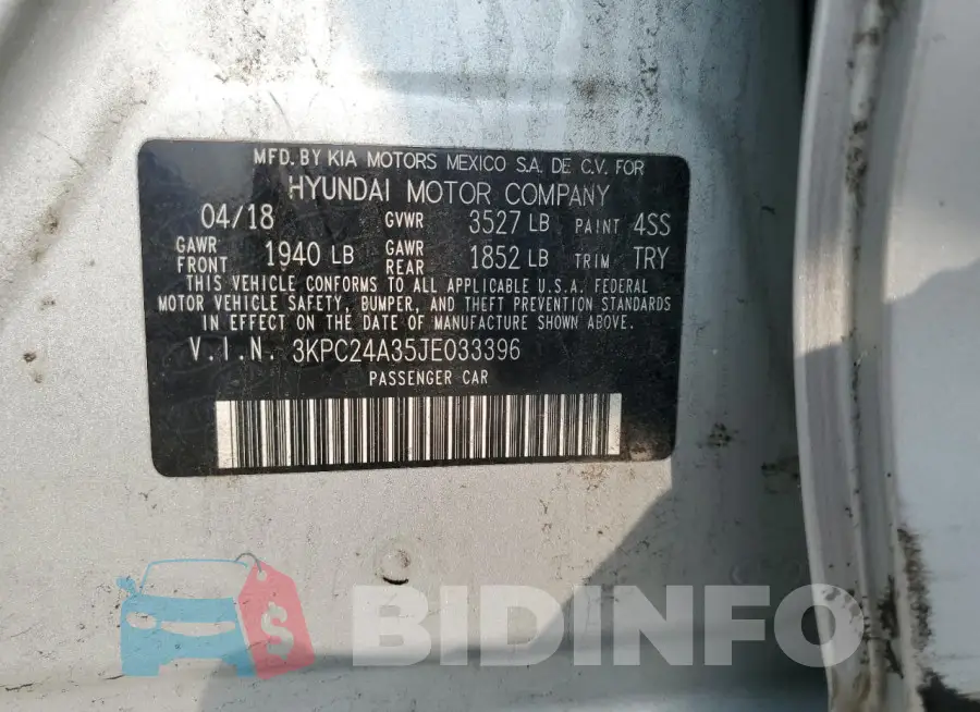 3KPC24A35JE033396 Photo# 12