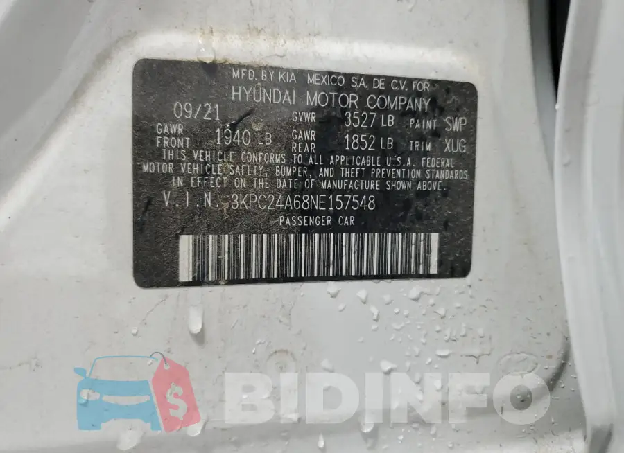 3KPC24A68NE157548 Photo# 12