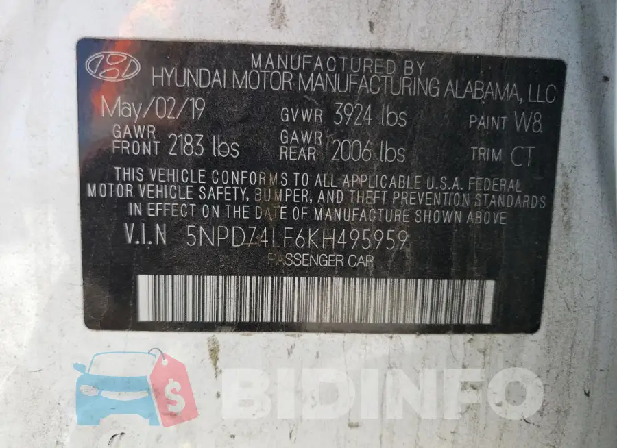 5NPD74LF6KH495959 Photo# 12