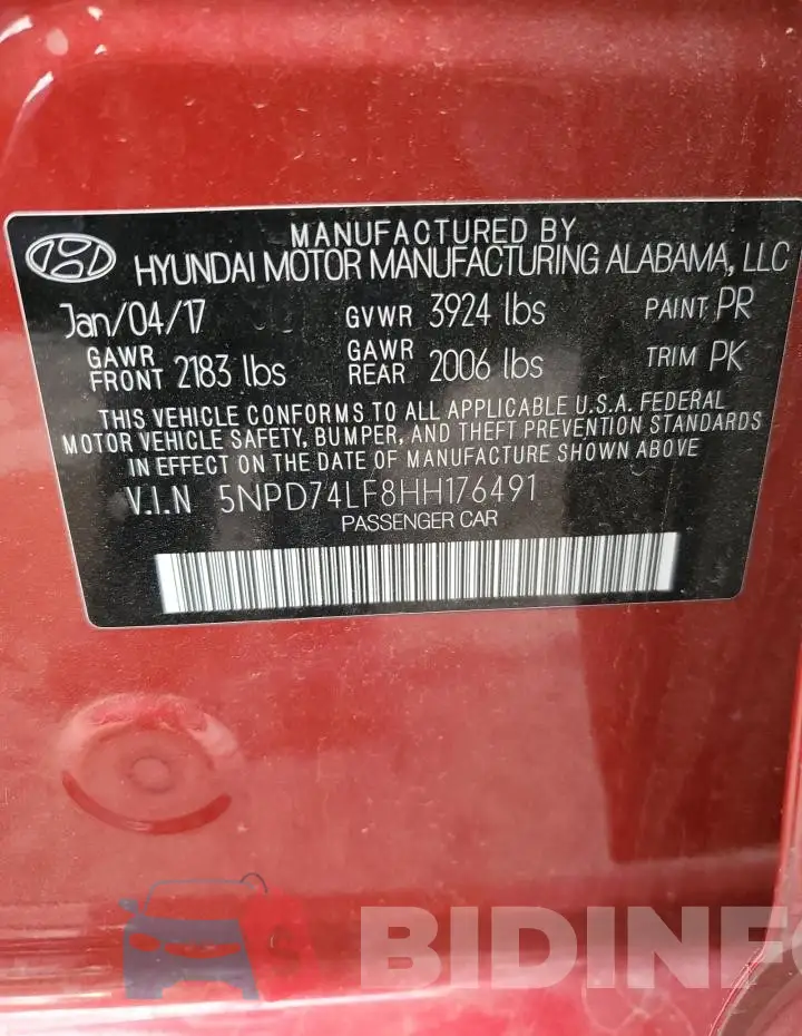 5NPD74LF8HH176491 Photo# 12