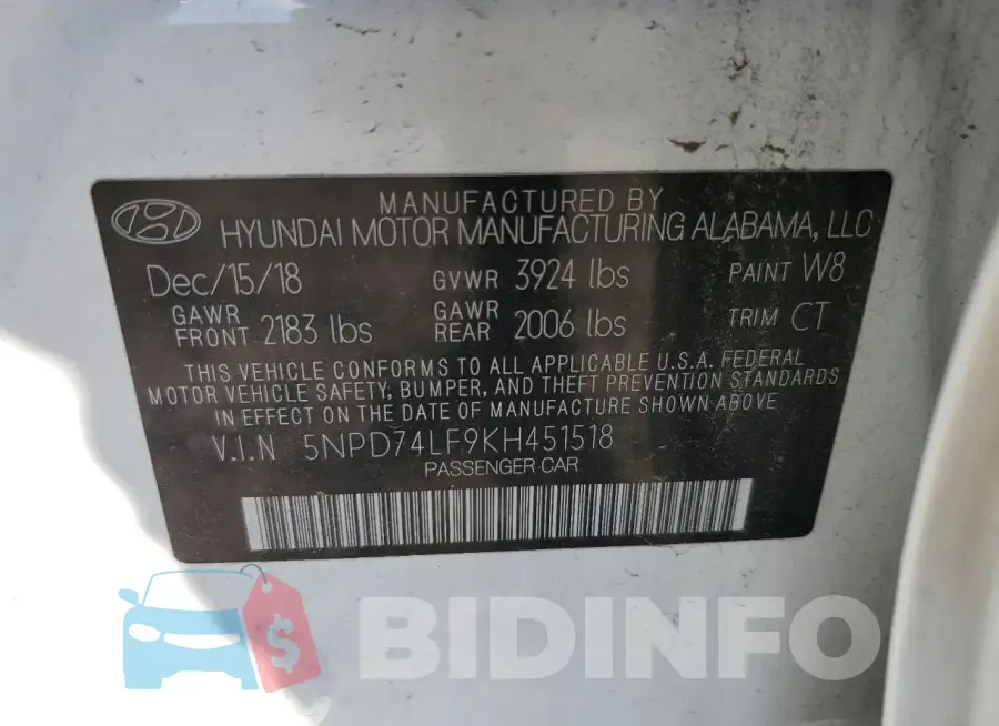 5NPD74LF9KH451518 Photo# 12