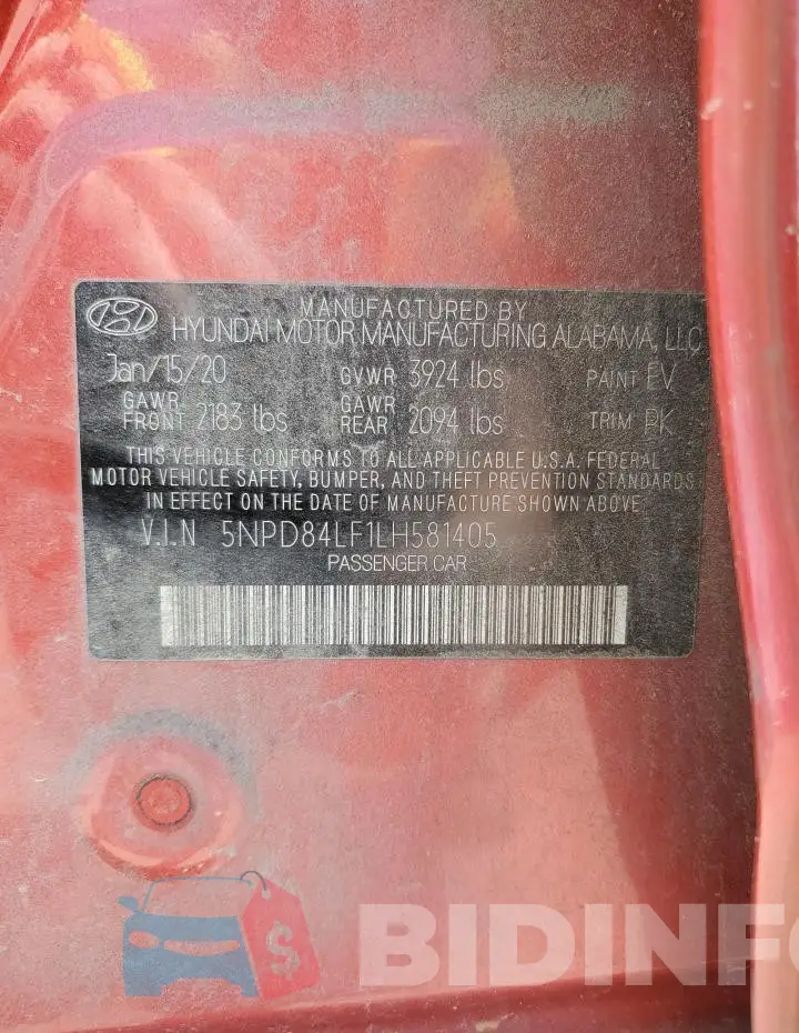 5NPD84LF1LH581405 Photo# 12