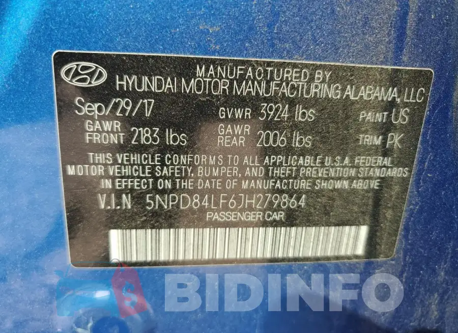 5NPD84LF6JH279864 Photo# 12