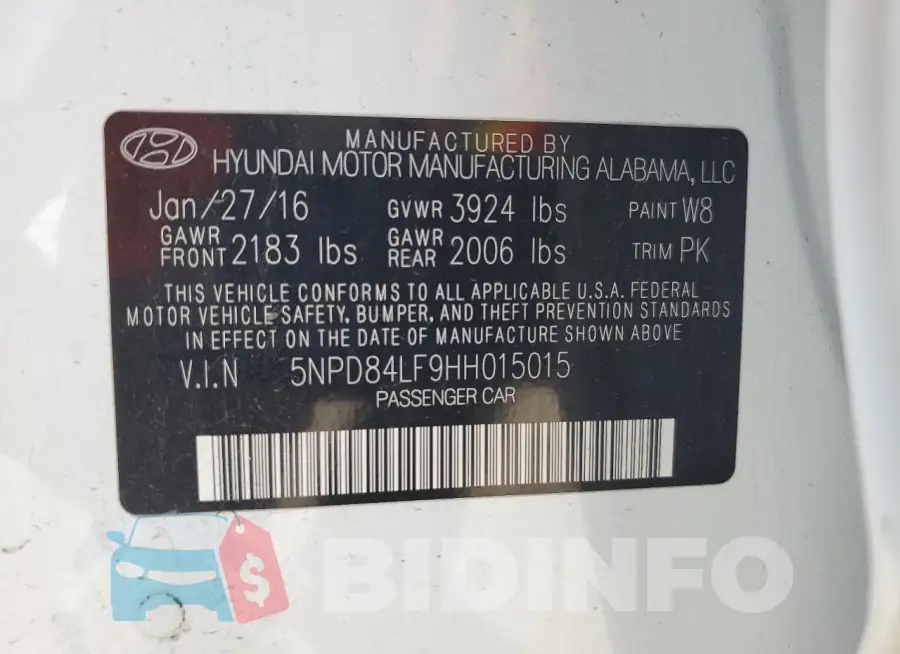 5NPD84LF9HH015015 Photo# 12