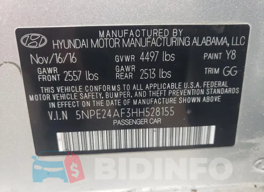 5NPE24AF3HH528155 Photo# 12
