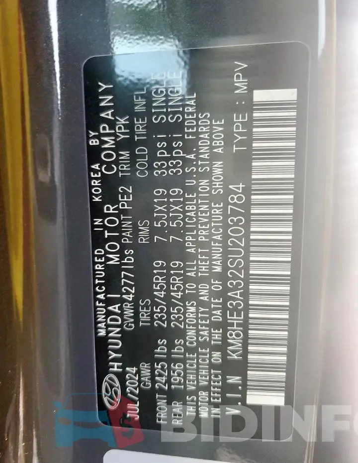 KM8HE3A32SU203784 Photo# 13