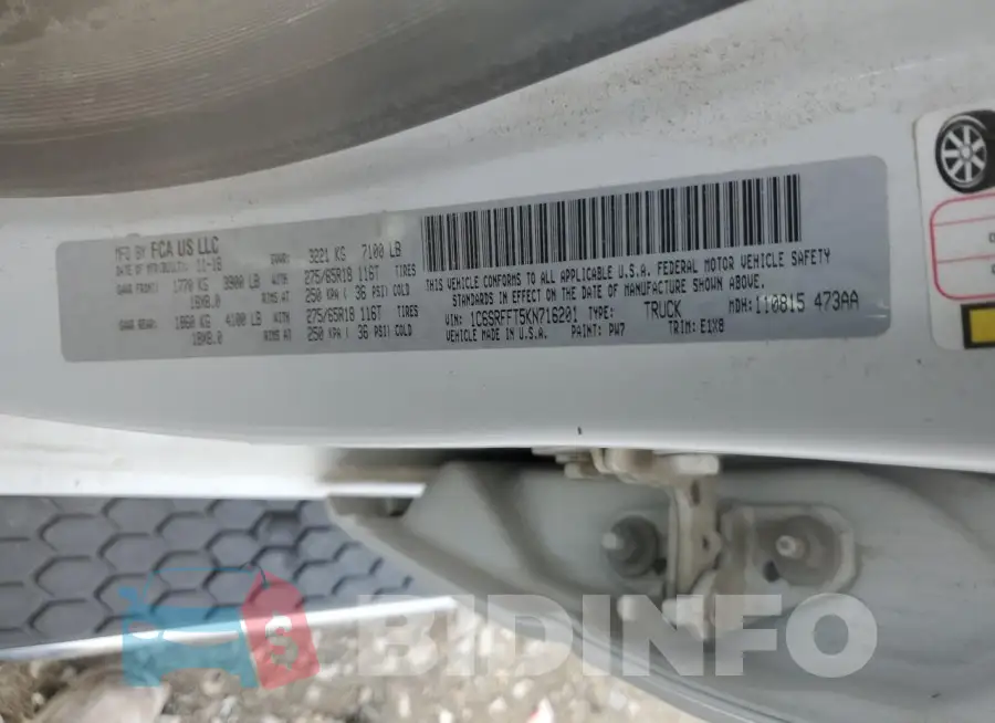 1C6SRFFT5KN716201 Photo# 13