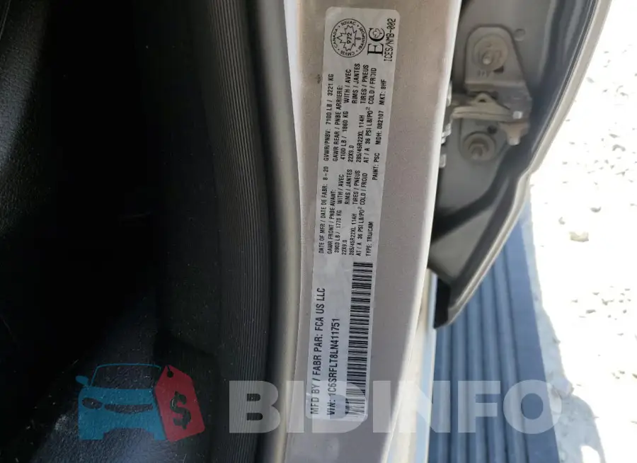 1C6SRFLT8LN411751 Photo# 13