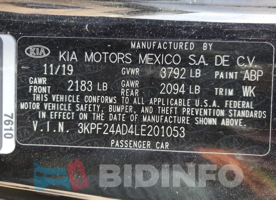 3KPF24AD4LE201053 Photo# 13