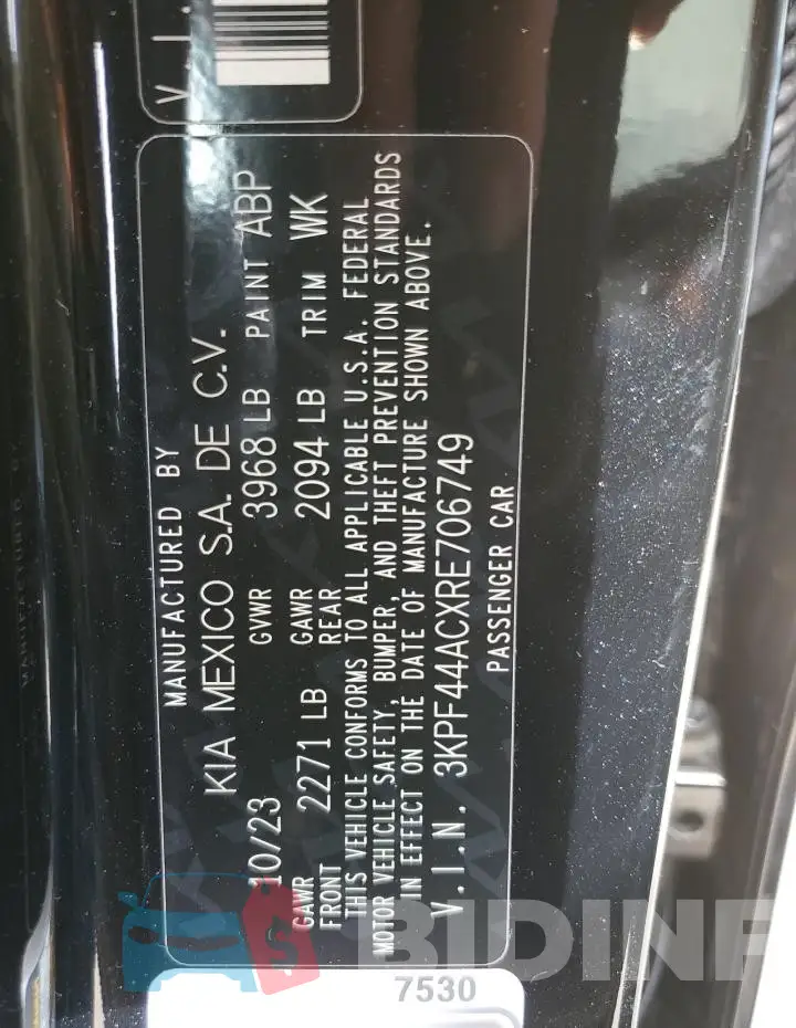 3KPF44ACXRE706749 Photo# 12