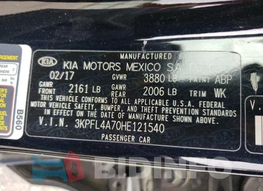 3KPFL4A70HE121540 Photo# 12