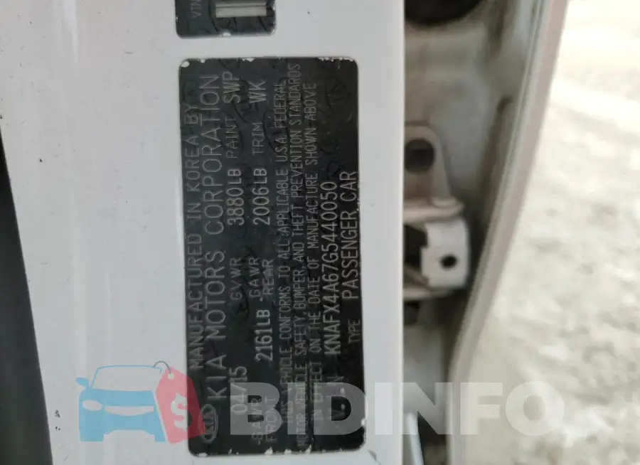 KNAFX4A67G5440050 Photo# 12