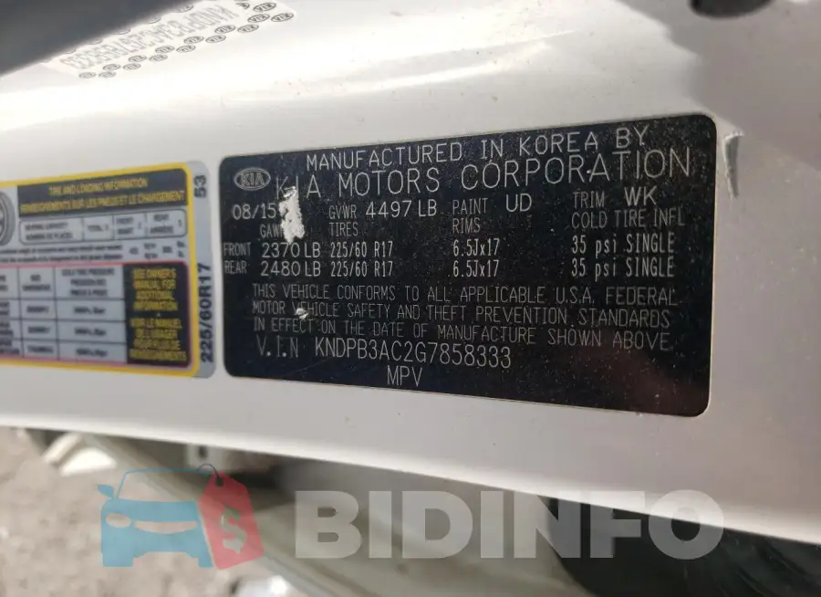 KNDPB3AC2G7858333 Photo# 13