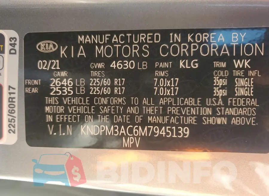 KNDPM3AC6M7945139 Photo# 13