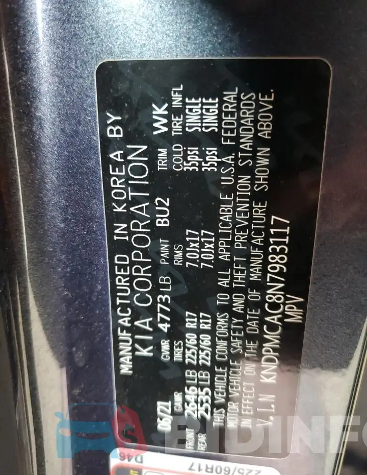 KNDPMCAC8N7983117 Photo# 13