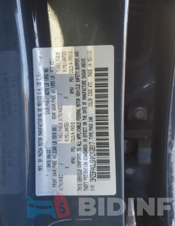 3MZBPACL5NM312817 Photo# 12
