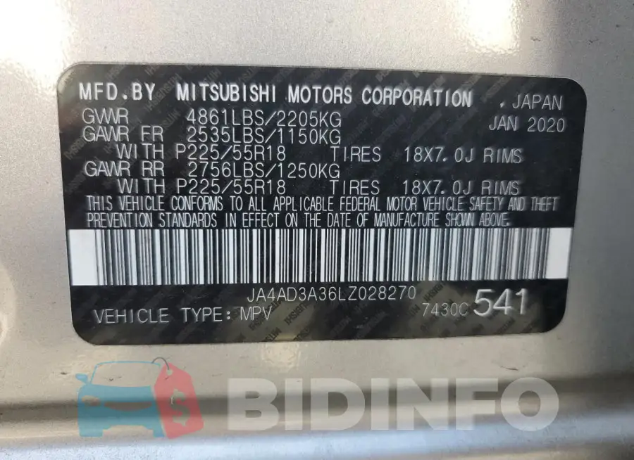 JA4AD3A36LZ028270 Photo# 14