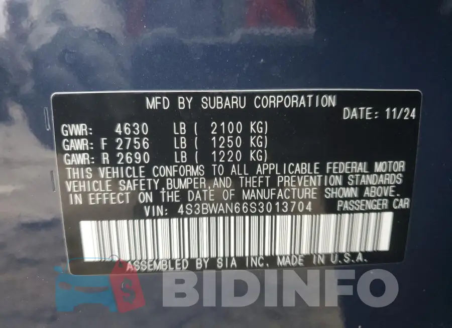 4S3BWAN66S3013704 Photo# 14