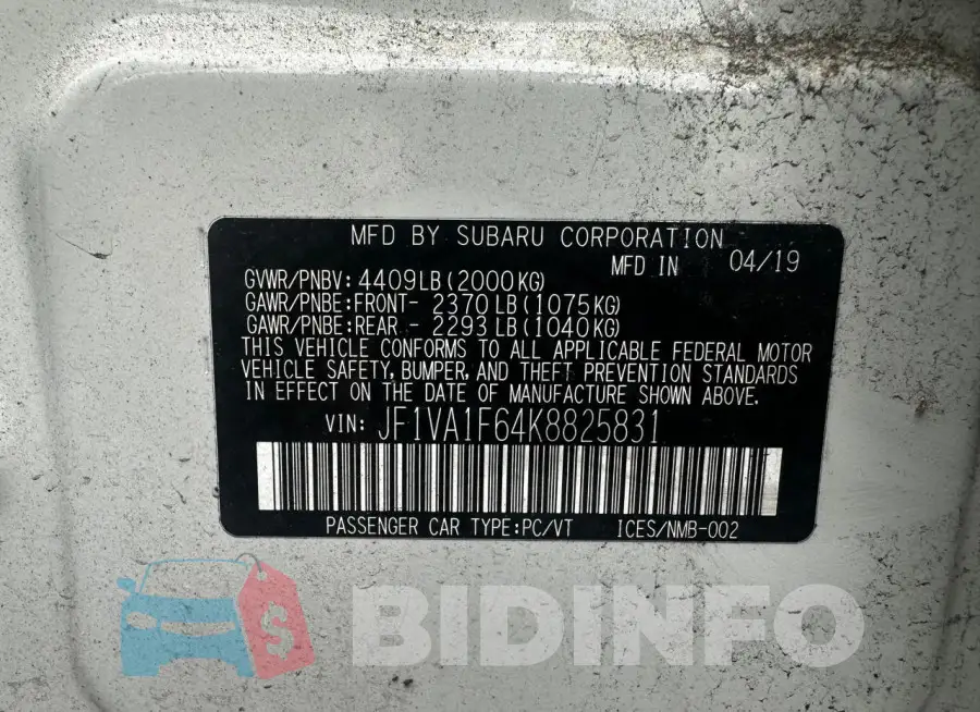 JF1VA1F64K8825831 Photo# 10