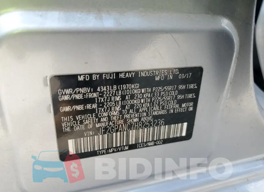 JF2GPANC7H8253236 Photo# 13