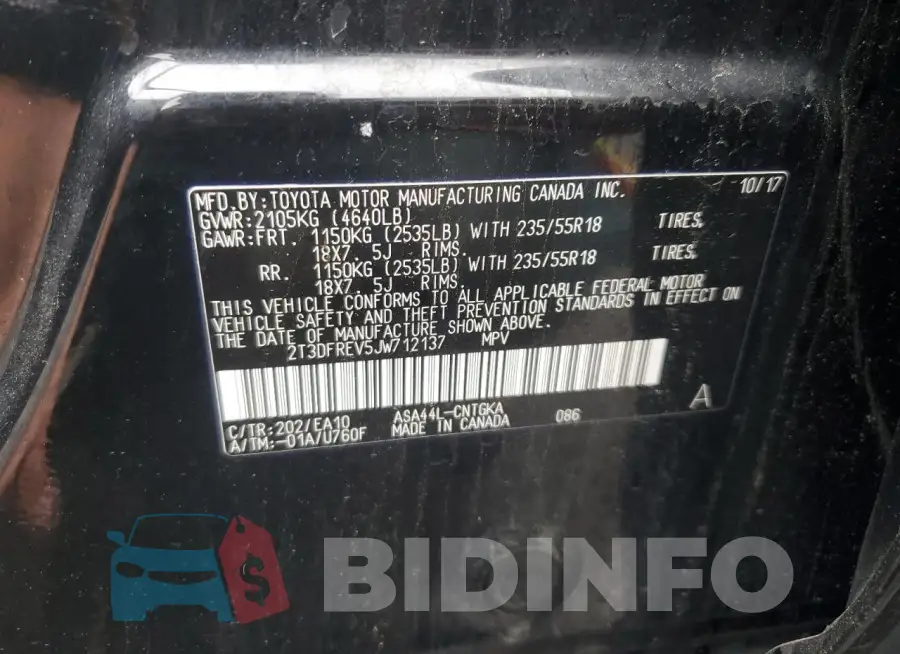 2T3DFREV5JW712137 Photo# 13