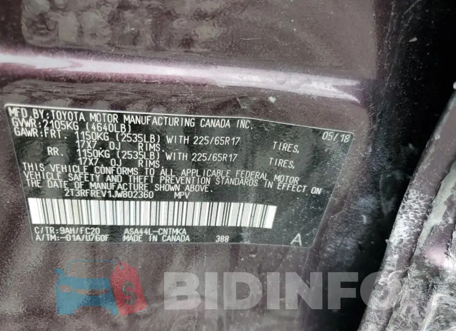 2T3RFREV1JW802360 Photo# 13