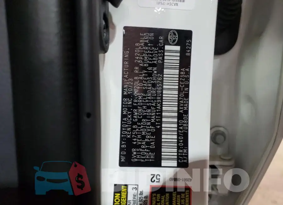 4T1T11AK9RU865762 Photo# 12