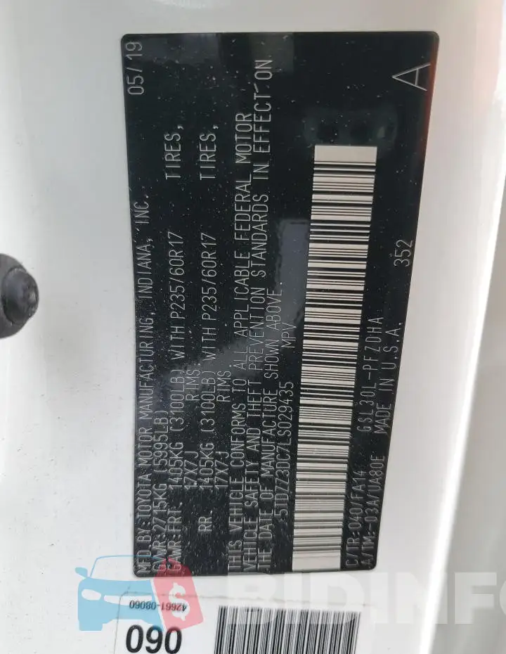 5TDZZ3DC7LS029435 Photo# 13