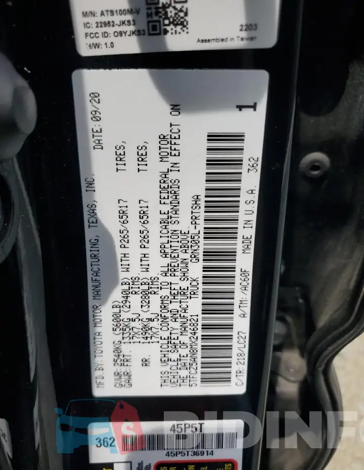 5TFCZ5AN8MX246821 Photo# 12