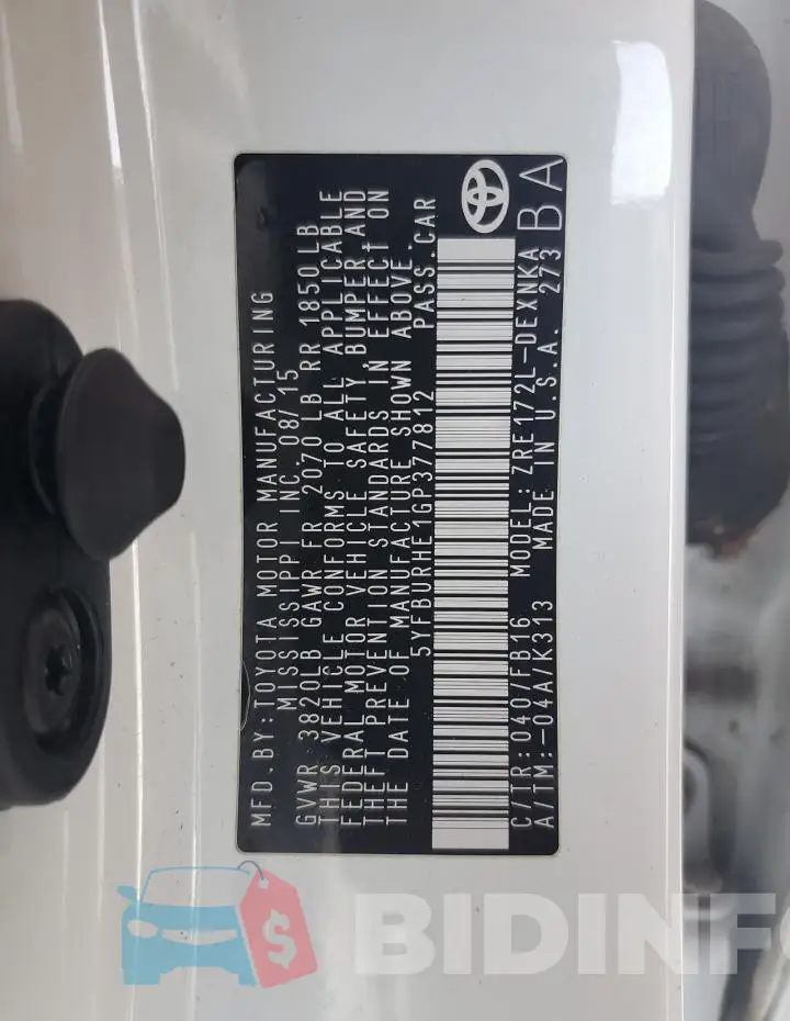 5YFBURHE1GP377812 Photo# 13