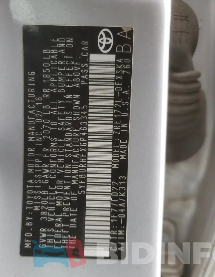 5YFBURHEXGP463345 Photo# 12