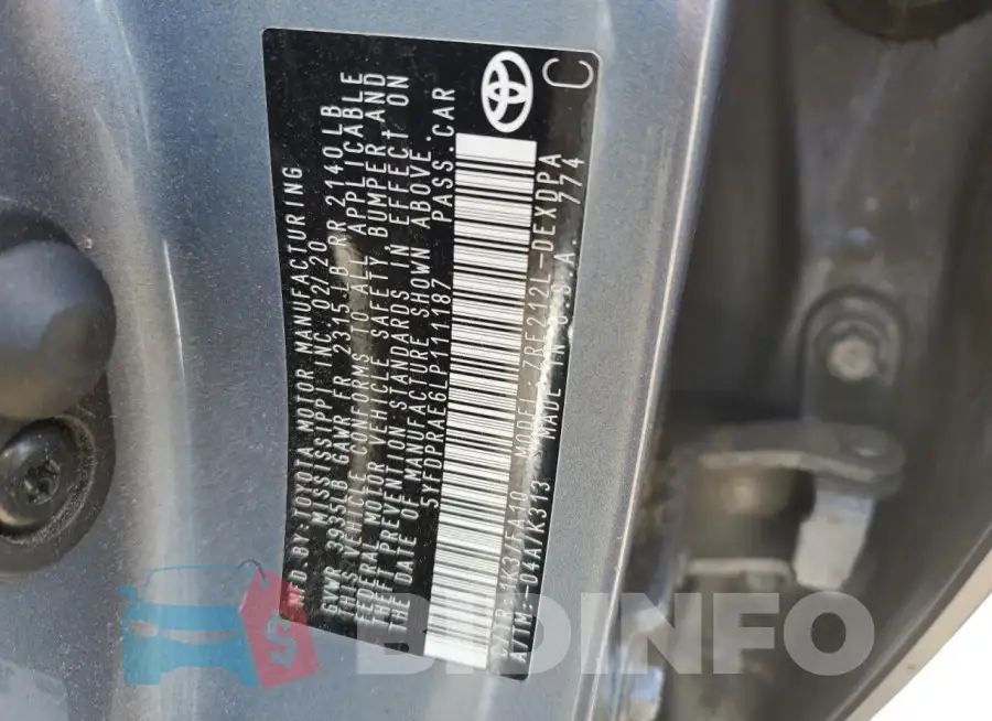 5YFDPRAE6LP111187 Photo# 12