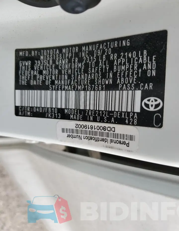 5YFEPMAE7MP167681 Photo# 13